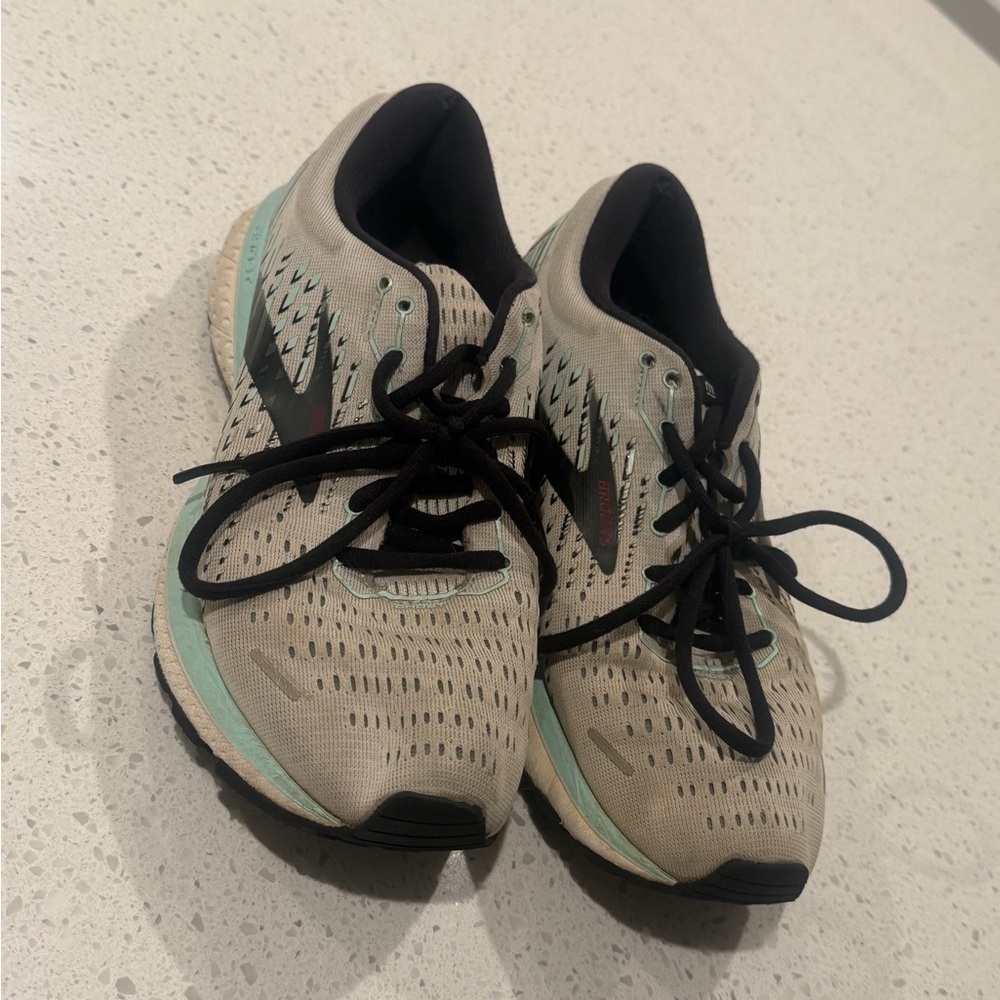 Brooks Ghost Running Shoes Womens 9.5 Gray Teal Athletic Sneakers - Picture 5 of 6